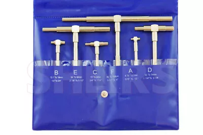 Nickel Plate Telescoping Gage 5/16  - 6  6 Pc Set Precision T-Bore Hole Gauge ! • $17.95