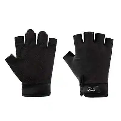 New 1 Pr Tactical Half Finger Gloves Unisex Anti Slip Stretch Black L • $12