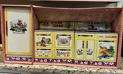 Vintage Metal Play Kitchen Stove Sink Refrigerator Little Lil' Bo Peep Wolverine • $104.95