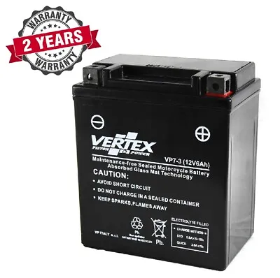 Vertex VP7-3 Sealed AGM Battery Replaces - CTX7L-BS YTX7L-BS 31500-GFM-B10 VP1 • £29.99