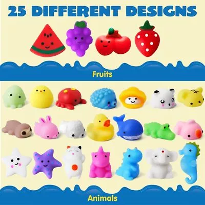 25 Pack Mini Mochi Party Favors For Kids Kawaii Squishy Toy Stress Relief Toys • $17.99