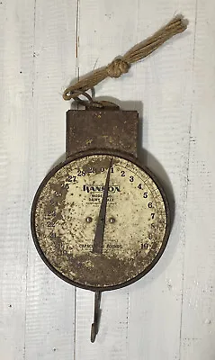 Vintage HANSON Model 60 Metal Hanging Dairy Scale Capacity 60 Pounds Farmhouse • $59.99