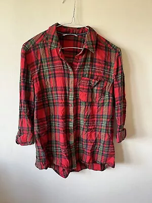 TU Ladies Plaid Flannel Checked Red Shirt UK Size 10 • £0.99