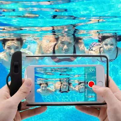 Pack Of 2 Waterproof IPhone Pouch Underwater Case Cover Universal Dry Bag Mobile • £5.49