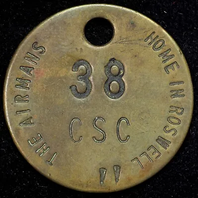 Roswell New Mexico Air Force Base Airmans Home Military Check Tag Token 32mm • $84.95
