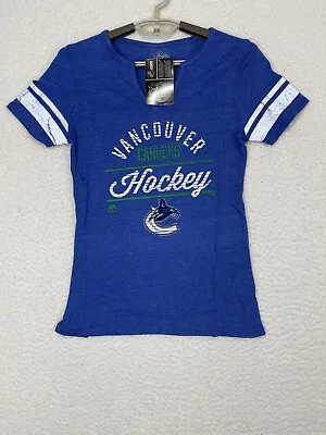 Majestic Shirt Vancouver Canucks Woman’s Medium M Hockey Blue NHL.com • $10.01