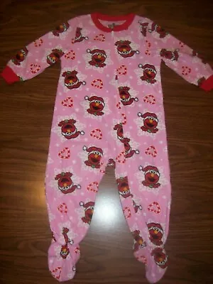 Toddler Girls Sesame Street ELMO Footed Pajamas Sz 4T New NWT CHRISTMAS Pink/Red • $14.99