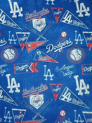 Los Angeles Dodgers Blue MLB Baseball Fabric 100% Cotton  1  Yard  36”x58” • $18