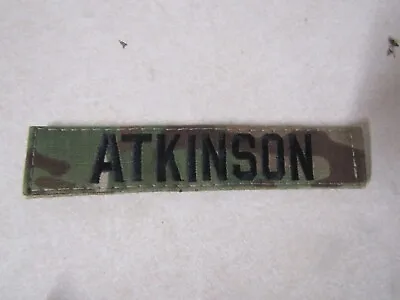 Military Patch Us Army Name Tape Tag Ocp Multicam Hook And Loop With Atkinson • $2.39