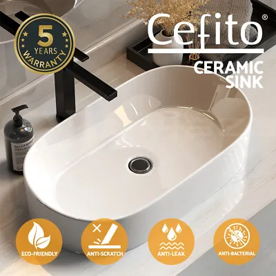 Cefito Bathroom Basin Vanity Ceramic Basin Above Counter Hand Wash Long Shape • $69.95