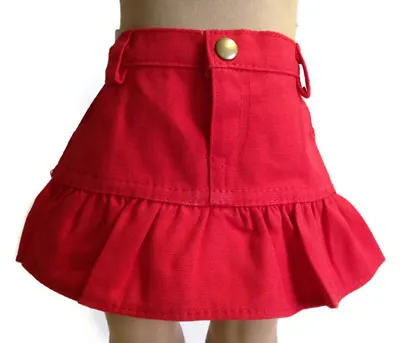 Red Ruffled Skirt Made For 18 Inch American Girl Doll Clothes  • $6.64