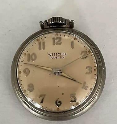 Vintage Westclox Pocket Ben Pocket Watch U.s.a (not Running) Wind-up Used Nice • $7.50