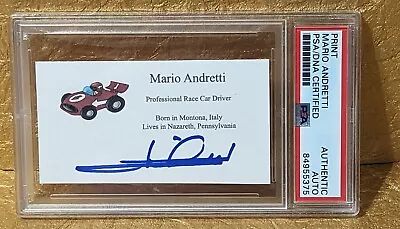 Mario Andretti Indy Daytona 500 Champ PSA/DNA Autograph Signed Business Card  • $65