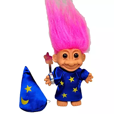 Russ Berrie Troll Doll My Lucky Wizard / Magician Wand 6  Pink Hair • $15.99