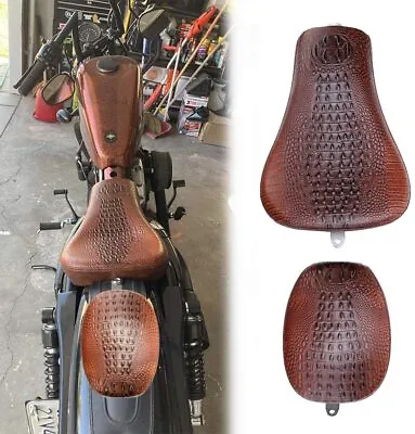 For Harley Sportster Bobber Crocodile Style Front Driver Seat + Rear Passenger • $99.49