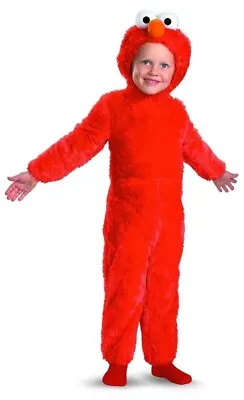 Sesame Street ~ ELMO Fur Jumpsuit & Headpiece ~ Toddler Costume ~ Medium 3T-4T • $24