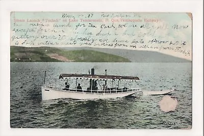 J-692 Lake Temisconata P. Quebec Railway Steam Launch Touladi Boat 1907 PC • $9.99