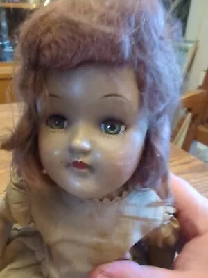 Antique 17  Composition Baby Doll Jointed Sleepy Eye Red Hair Shirley Temple Vtg • $67.50