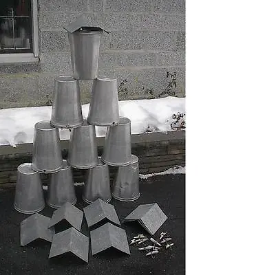 10 MAPLE SYRUP Sap BUCKETS + POINTED Lids Covers + Taps Spouts Spiles • $79.96