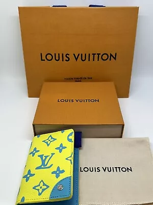 NWT Louis Vuitton Yellow Playground Monogram Pocket Organizer Wallet Genuine • $630