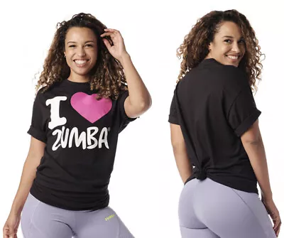 Zumba I Love Zumba Tee - T-shirt/Top - Black - One Size - BNWOT • £18