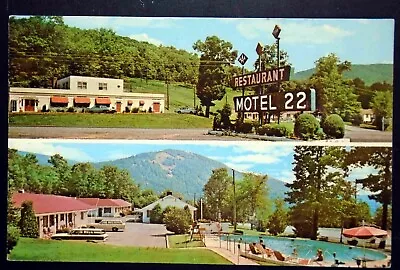 1960s Motel “22” Three Miles West Of Mt. Union Highway 22 PA Pool & Sign • $1