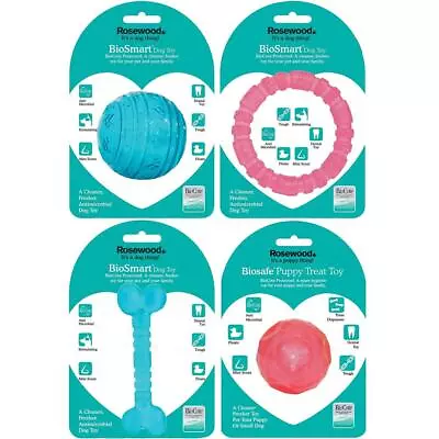 £7.39 • Buy Rosewood Biosafe Dog Toys Floating Hygienic Puppy Toys Ball Bone Ring