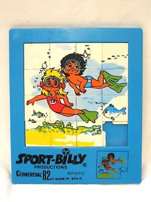 SPORT BILLY VINTAGE 80's GIANT SLIDING TILE PUZZLE RARE • £10.99