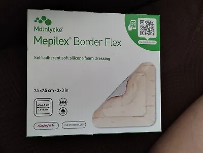 Mölnlycke Mepilex Border Flex Silicone Foam Dressing 3  X 3  Box Of 5 Exp 12/25 • $19.99