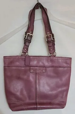 COACH Hamilton Purple Smooth Leather Collection Tote Shoulder Bag F13089 Handbag • £30.39