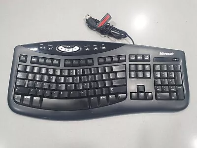 Microsoft Comfort Curve Keyboard 2000 V1.0 USB Wired Ergonomic KU-0459 Tested • $18