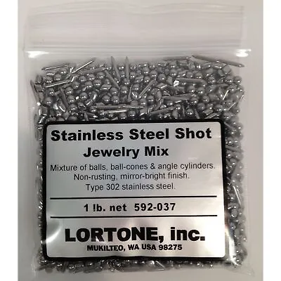 Lortone Stainless Steel Shot Mix 1 Lb For Tumbling Jewelry Various Shapes • $41.90