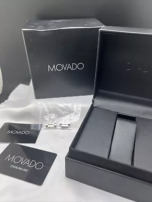 MOVADO Black Silver Single Slot PRESENTATION Watch Box Warranty Card Box Only • $18.99