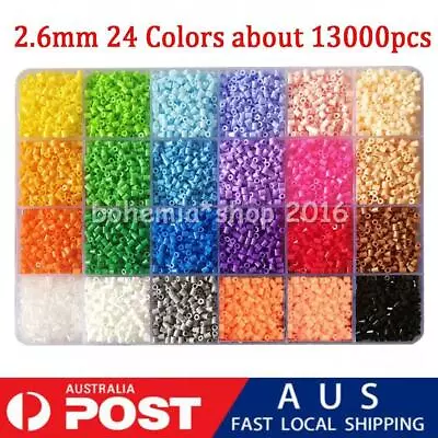 13000x For Hama Beads Kit Kids Fun DIY Craft 2.6mm 24 Colours Set Gift Toys AUS • $18.85