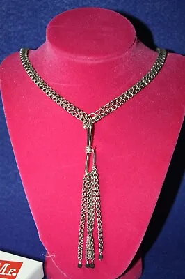 Rare & Retired Mignon Faget DOUBLE LINK PYRITE TASSEL 26  Necklace • $249