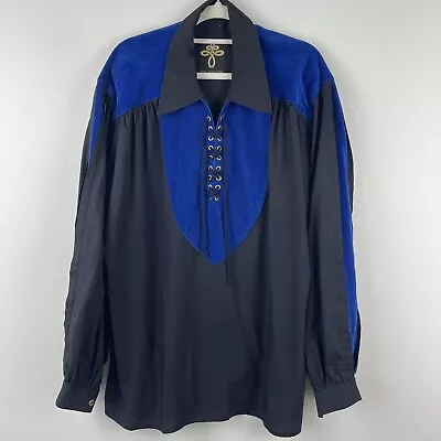 Moon Star Magic Size XL Mens Medieval Shirt Cotton Velvet Long Sleeve Fab • £24.80