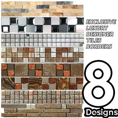 £1.79 • Buy Mosaic Border Tiles - Peel & Stick Design - 8 Colours, Various Pack Sizes