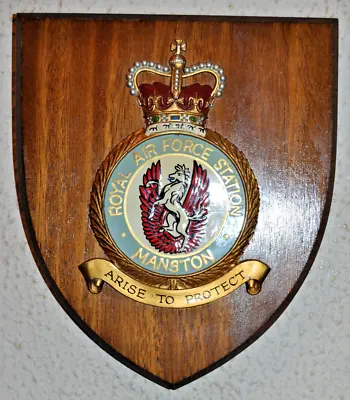 Royal Air Force Station Manston Mess Wall Plaque Shield RAF • £50