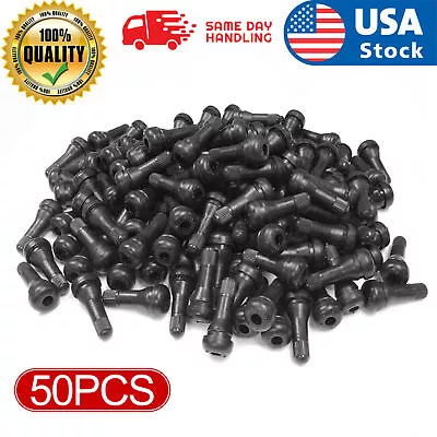 50pcs Car Auto TR 413 Short Rubber Tubeless Snap-In Tyre Tire Valve Stems Black • $8.45