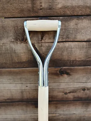 Type D Replacement Wooden Shaft Garden Handle Spade Fork Spade Metal 1m NEW • £9.49