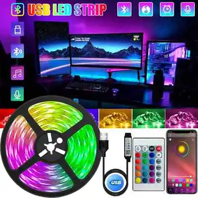 1-10M LED Strip Lights Remote Control Bedroom Waterproof For Indoor Outdoor Use • $7.94