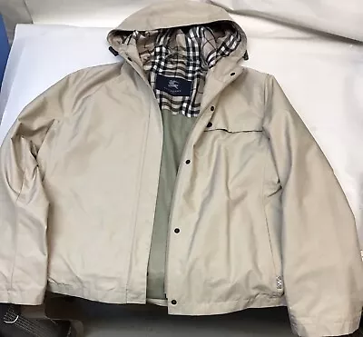 Burberry London Lightweight Jacket Hooded Casual Golf Water Resistant Coat Sz XL • $199.99