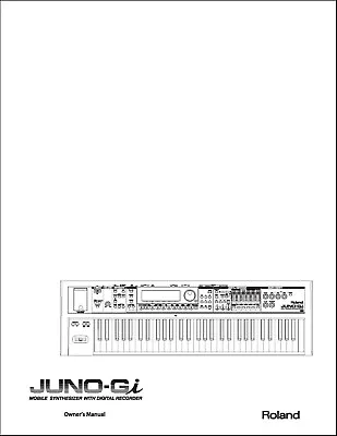 $40.60 • Buy Roland Juno Gi Owner's Manual (4-in-1)  Instruction Manual