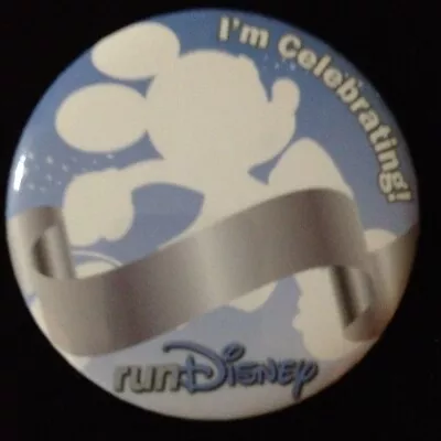 Run Disney Marathon Button (Set Of 2) Mickey Mouse I'm Celebrating Undated NEW • $11.75