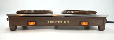 Vintage FARMER BROTHERS Commercial Dual Coffee Pot Warmer  * Made In USA • $25