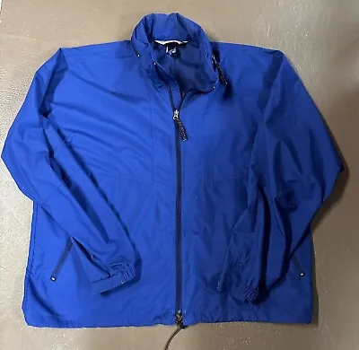 Eastern Mountain Sports (EMS) Vintage Blue Mens XL Windbreaker Jacket Hood • $26.95