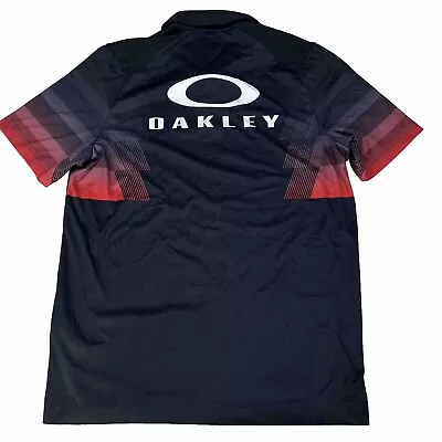 Oakley Golf Polo Shirt Mens Sz XS Black Shirt Short Sleeve Front Stripes    Bn12 • $19.99