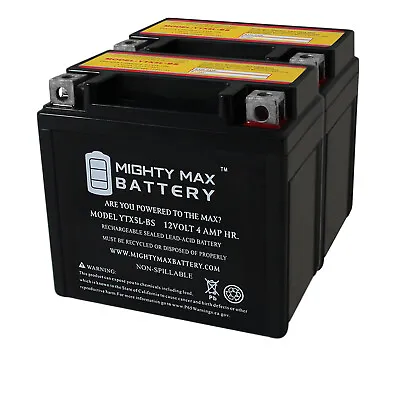 Mighty Max YTX5L-BS Battery Replaces ATV Quad Motorcycle Scooter Moped - 2 Pack • $39.99