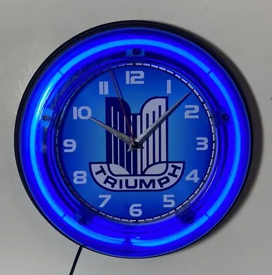 Triumph Auto Logo Neon Clock • $79