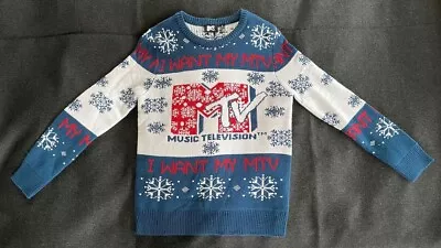 I Want My MTV Winter Holiday Ugly Christmas Sweater NEW Music Television Medium • $22